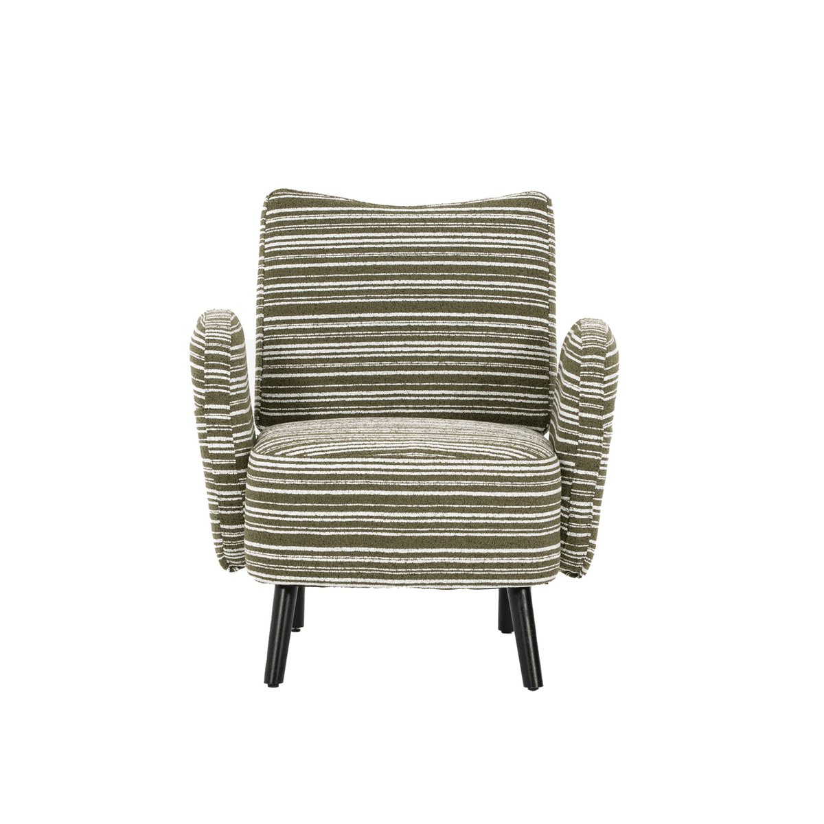 Modern Armchair with Sanded Fabric, Side Storage Pocket and Solid Wood Legs - Mervyns