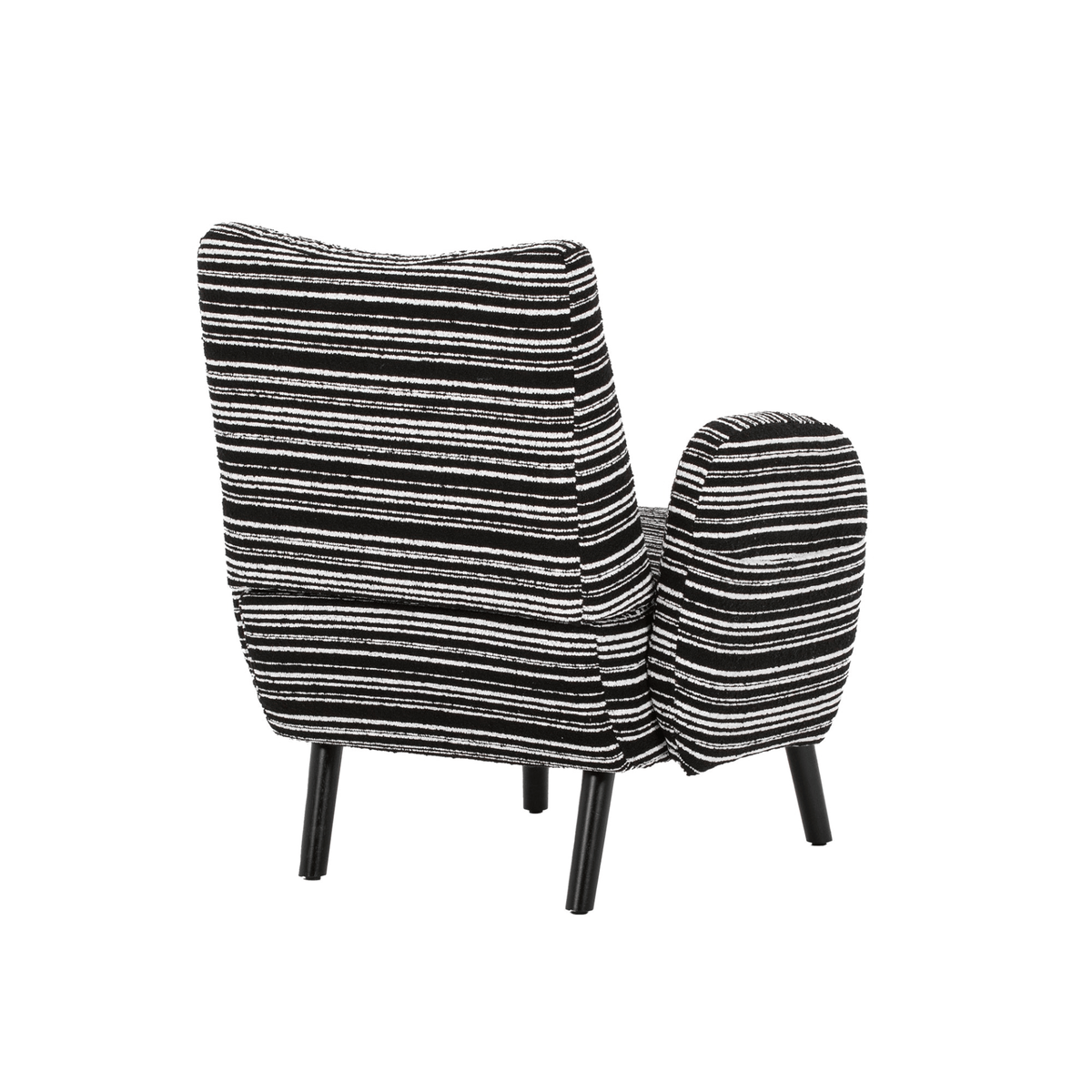 Modern Armchair with Sanded Fabric, Side Storage Pocket and Solid Wood Legs - Mervyns