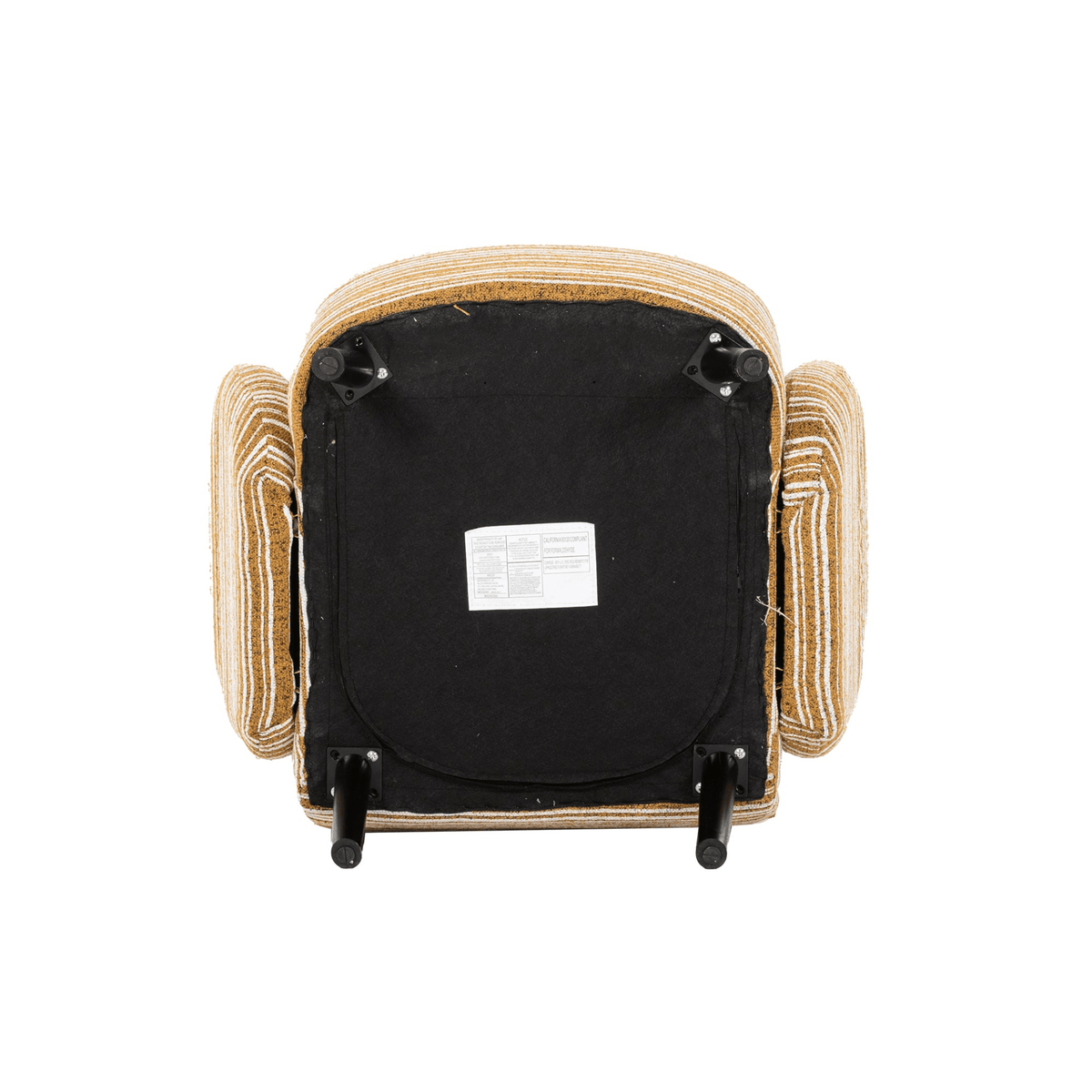 Modern Armchair with Sanded Fabric, Side Storage Pocket and Solid Wood Legs - Mervyns