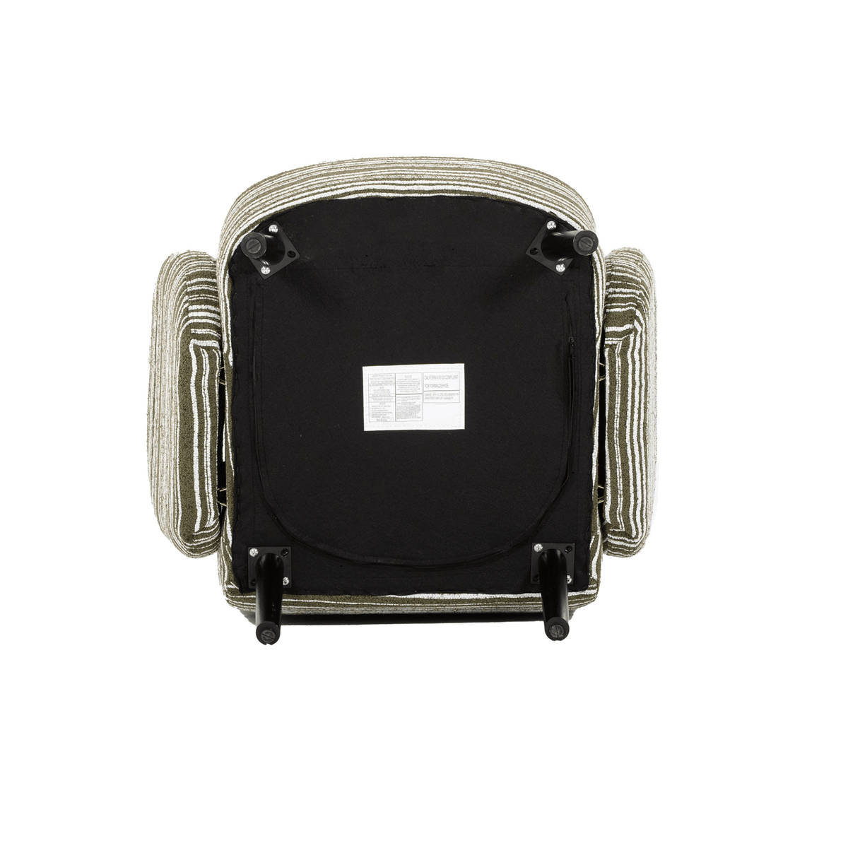 Modern Armchair with Sanded Fabric, Side Storage Pocket and Solid Wood Legs - Mervyns
