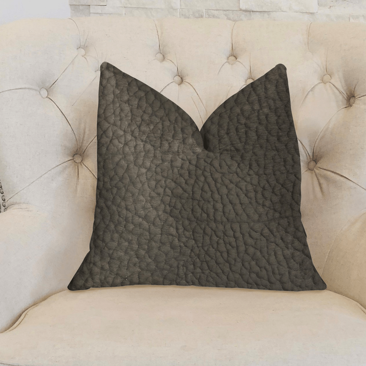 Modern Black Black Artificial Leather Luxury Throw Pillow - Mervyns