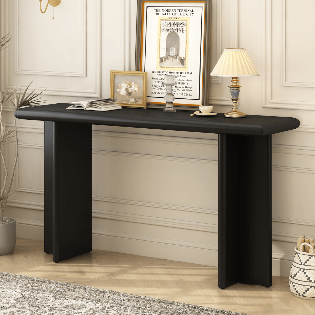 Modern Entryway Table with L-Shaped Legs,Suitable for Entryway, Hallway, Living Room, Foyer, Corridor - Mervyns