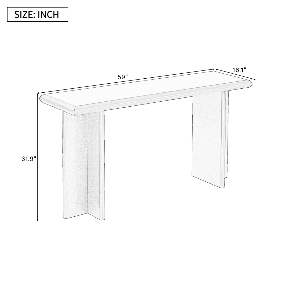 Modern Entryway Table with L-Shaped Legs,Suitable for Entryway, Hallway, Living Room, Foyer, Corridor - Mervyns