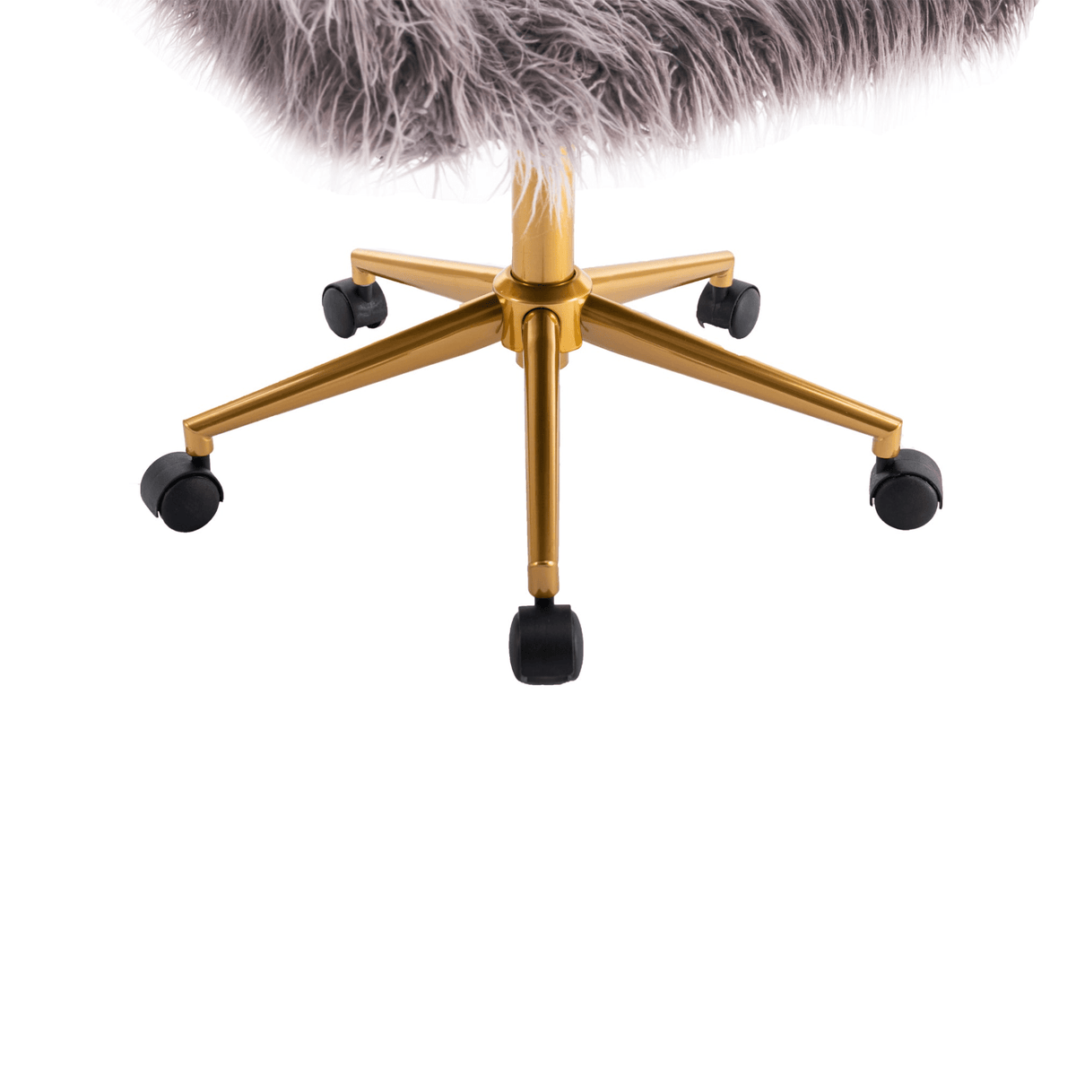 Modern Faux Fur Home Office and Makeup Vanity Chair with Gold Base - Mervyns