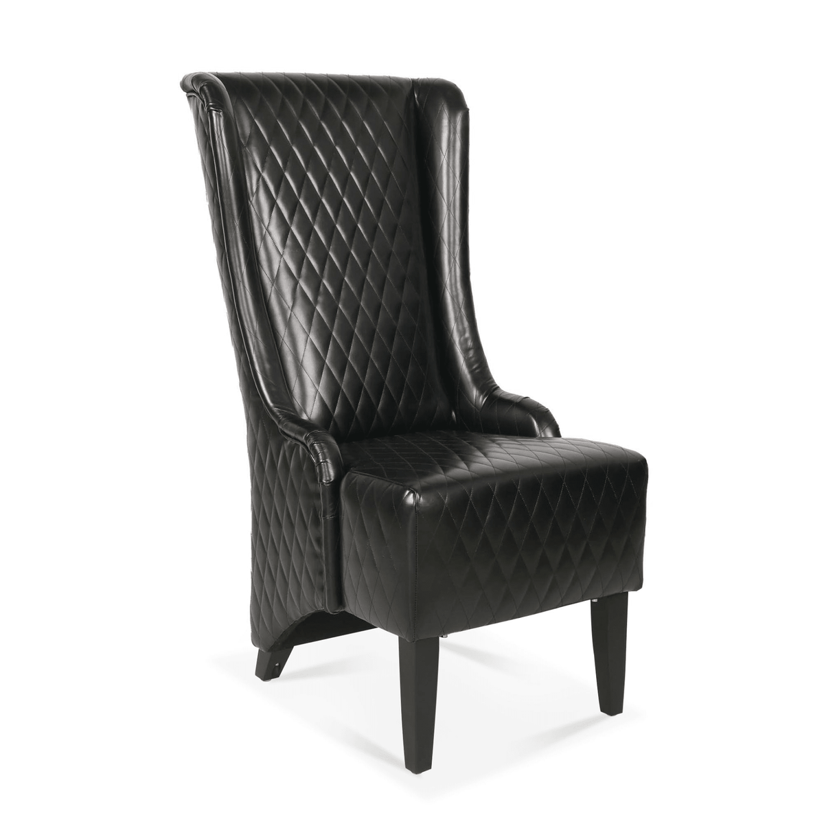 Modern High-Back Wingback Accent Chair with Soft Padding and Wooden Legs - Mervyns