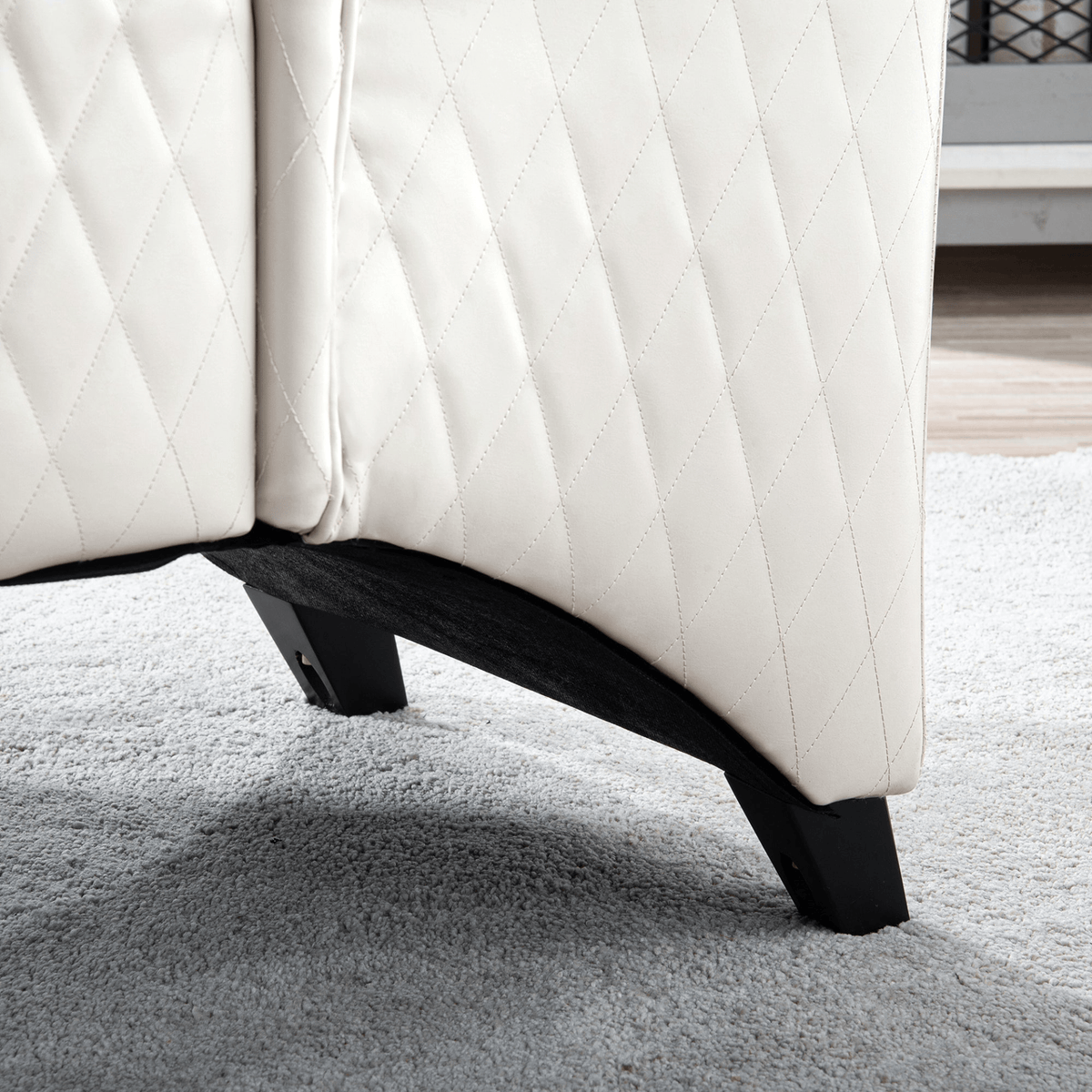 Modern High-Back Wingback Accent Chair with Soft Padding and Wooden Legs - Mervyns