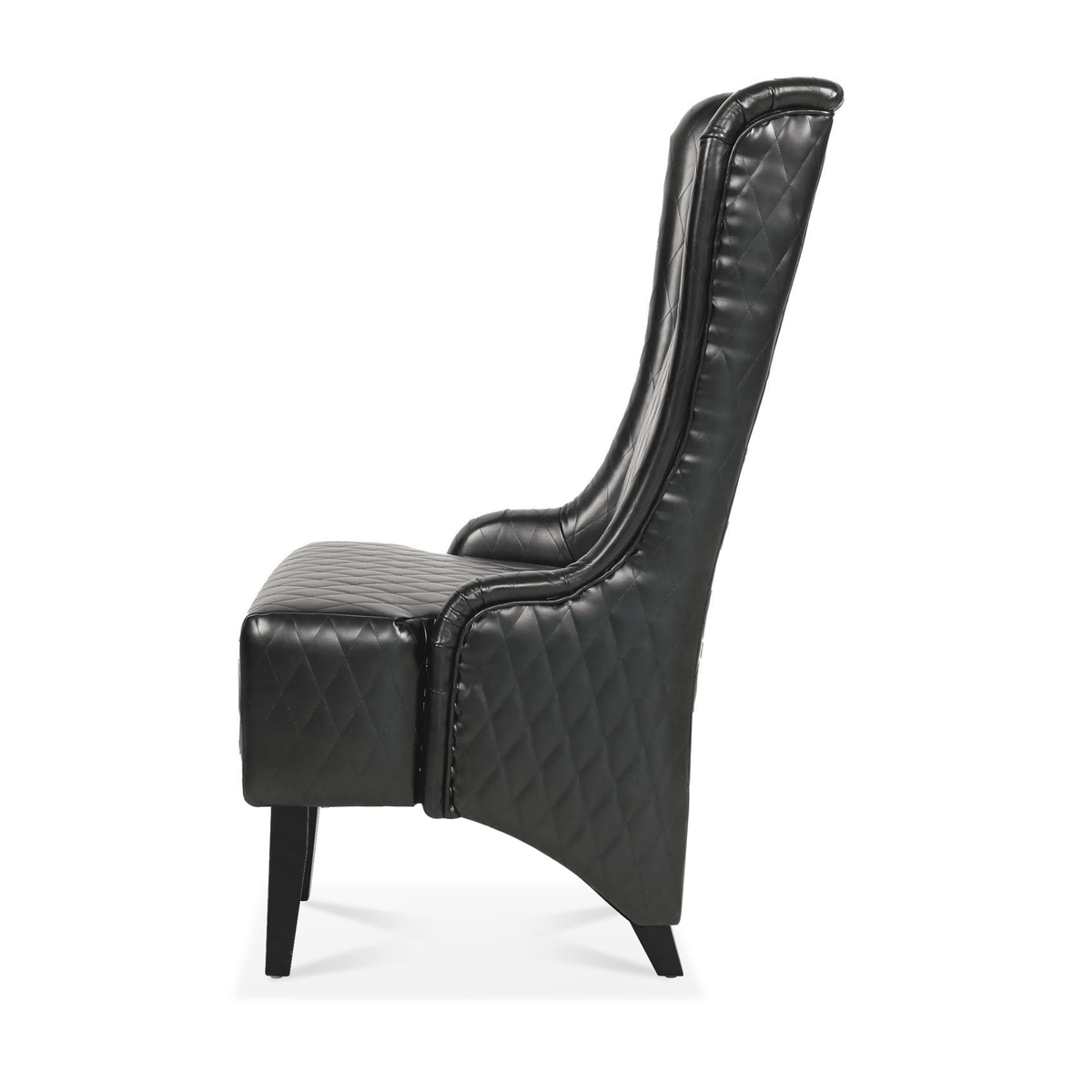 Modern High-Back Wingback Accent Chair with Soft Padding and Wooden Legs - Mervyns