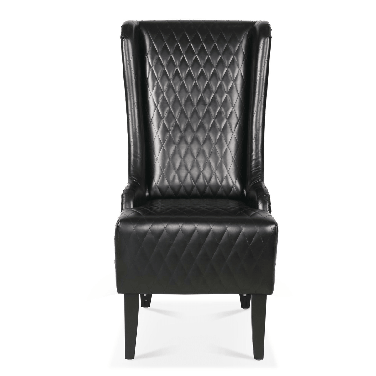 Modern High-Back Wingback Accent Chair with Soft Padding and Wooden Legs - Mervyns