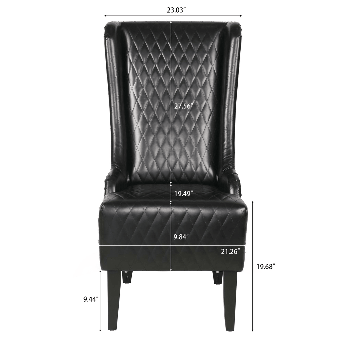 Modern High-Back Wingback Accent Chair with Soft Padding and Wooden Legs - Mervyns