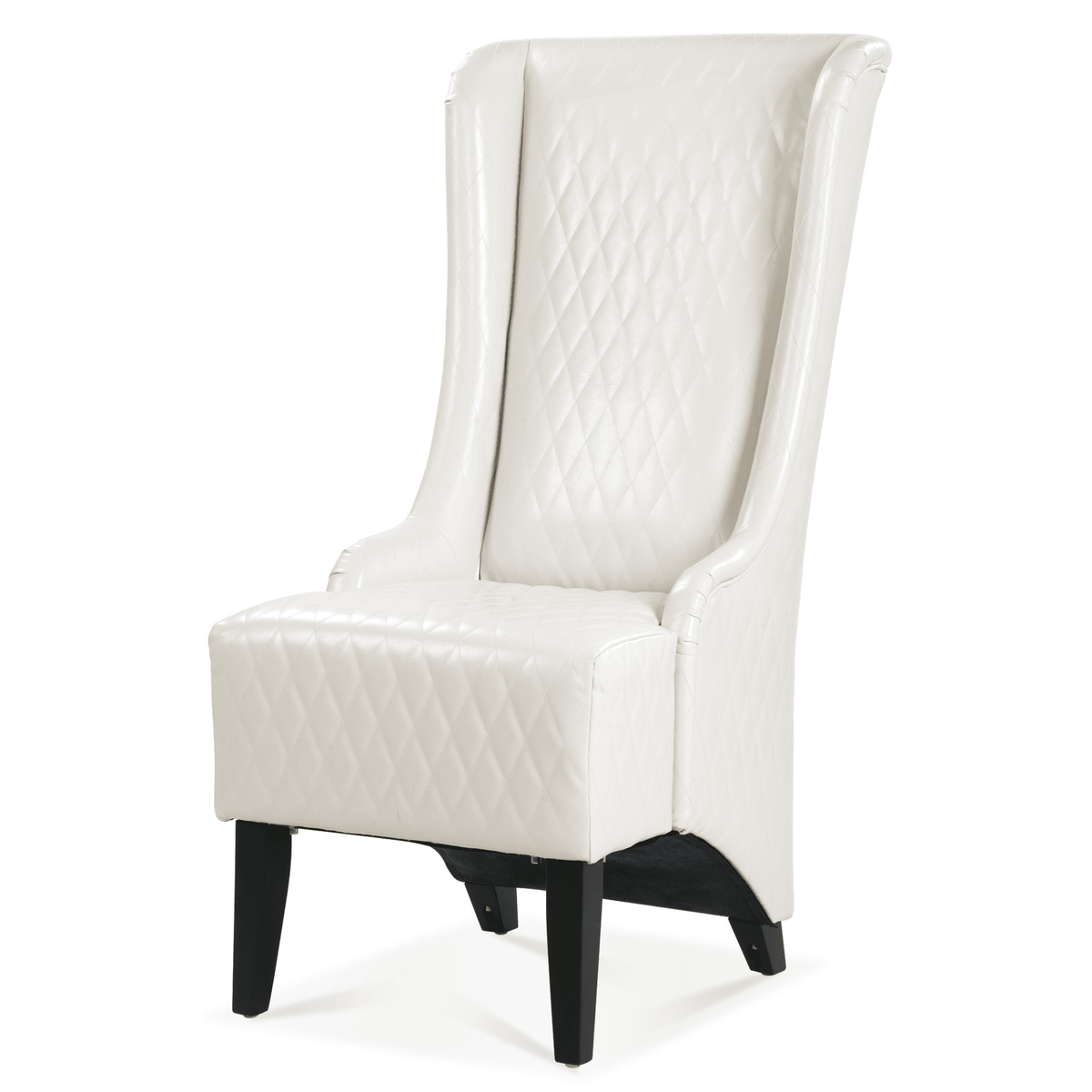 Modern High-Back Wingback Accent Chair with Soft Padding and Wooden Legs - Mervyns