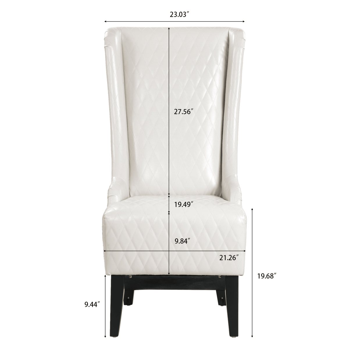 Modern High-Back Wingback Accent Chair with Soft Padding and Wooden Legs - Mervyns