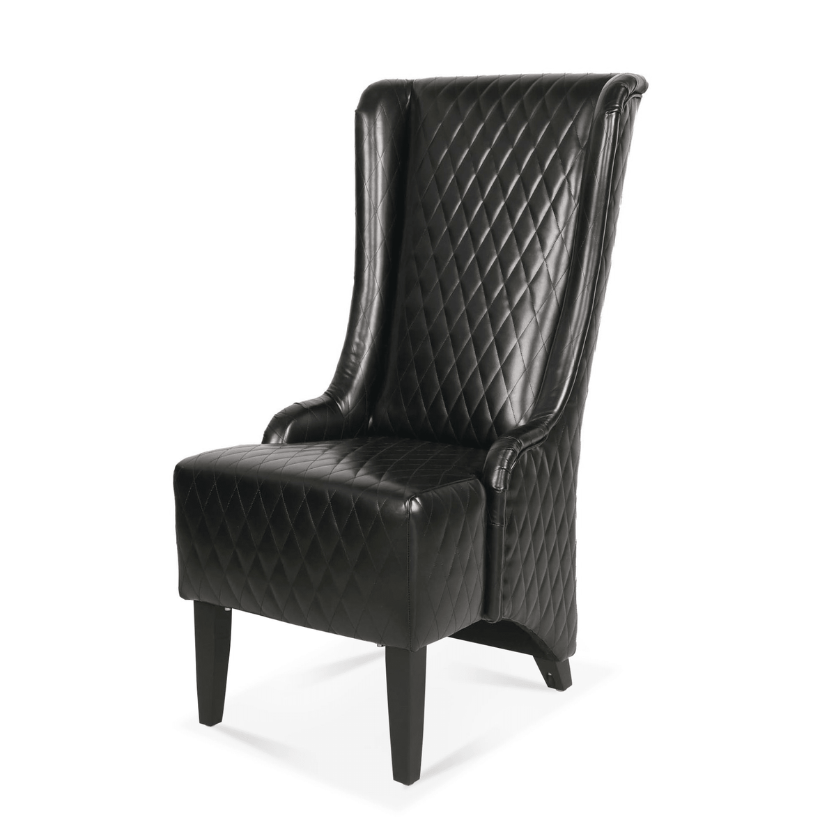 Modern High-Back Wingback Accent Chair with Soft Padding and Wooden Legs - Mervyns