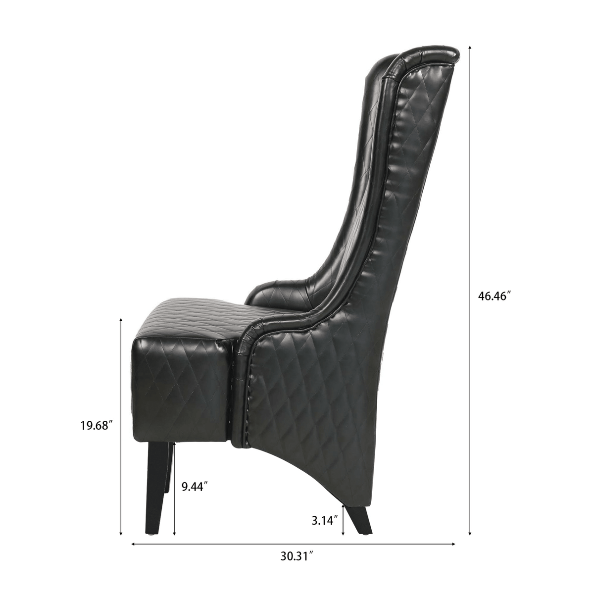 Modern High-Back Wingback Accent Chair with Soft Padding and Wooden Legs - Mervyns