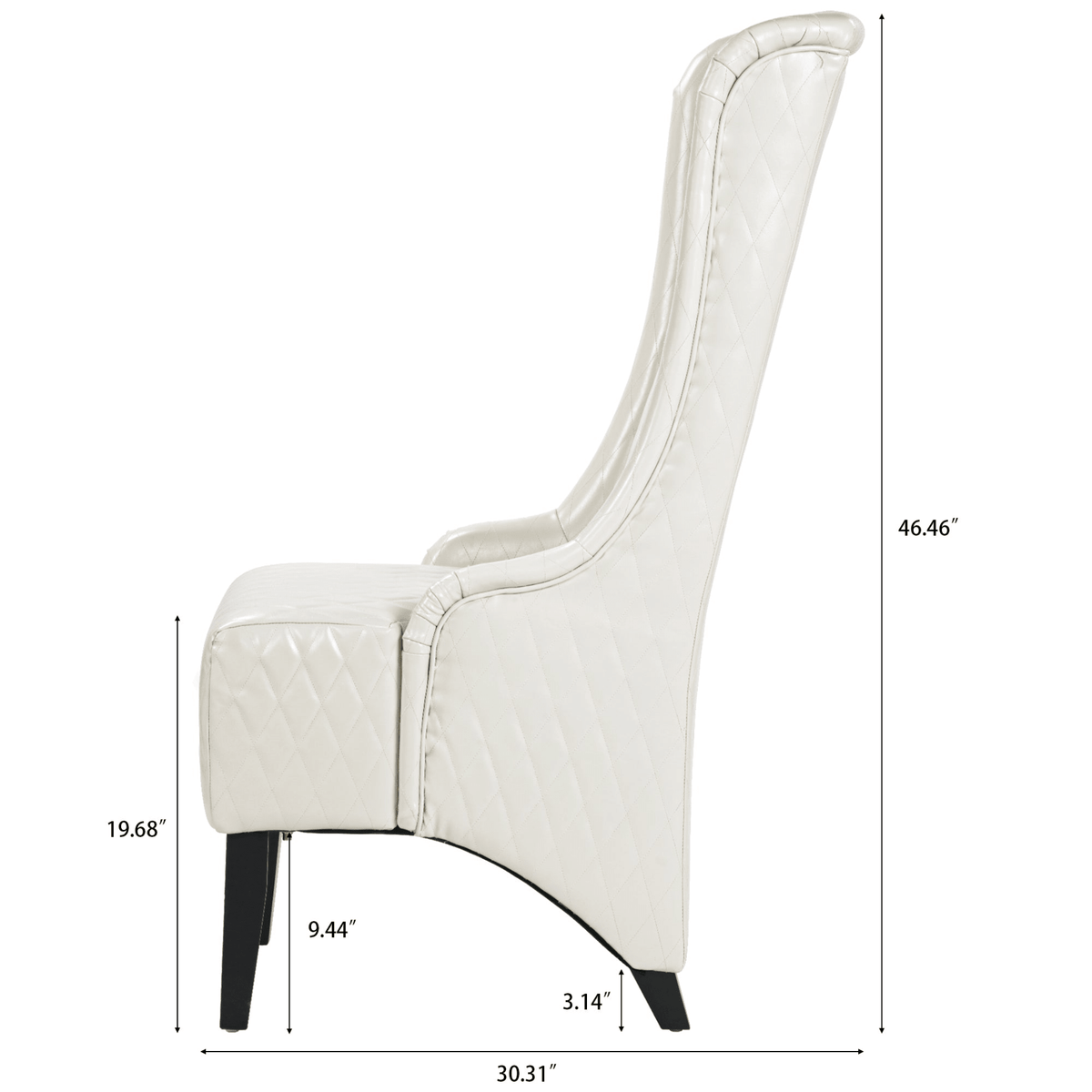 Modern High-Back Wingback Accent Chair with Soft Padding and Wooden Legs - Mervyns