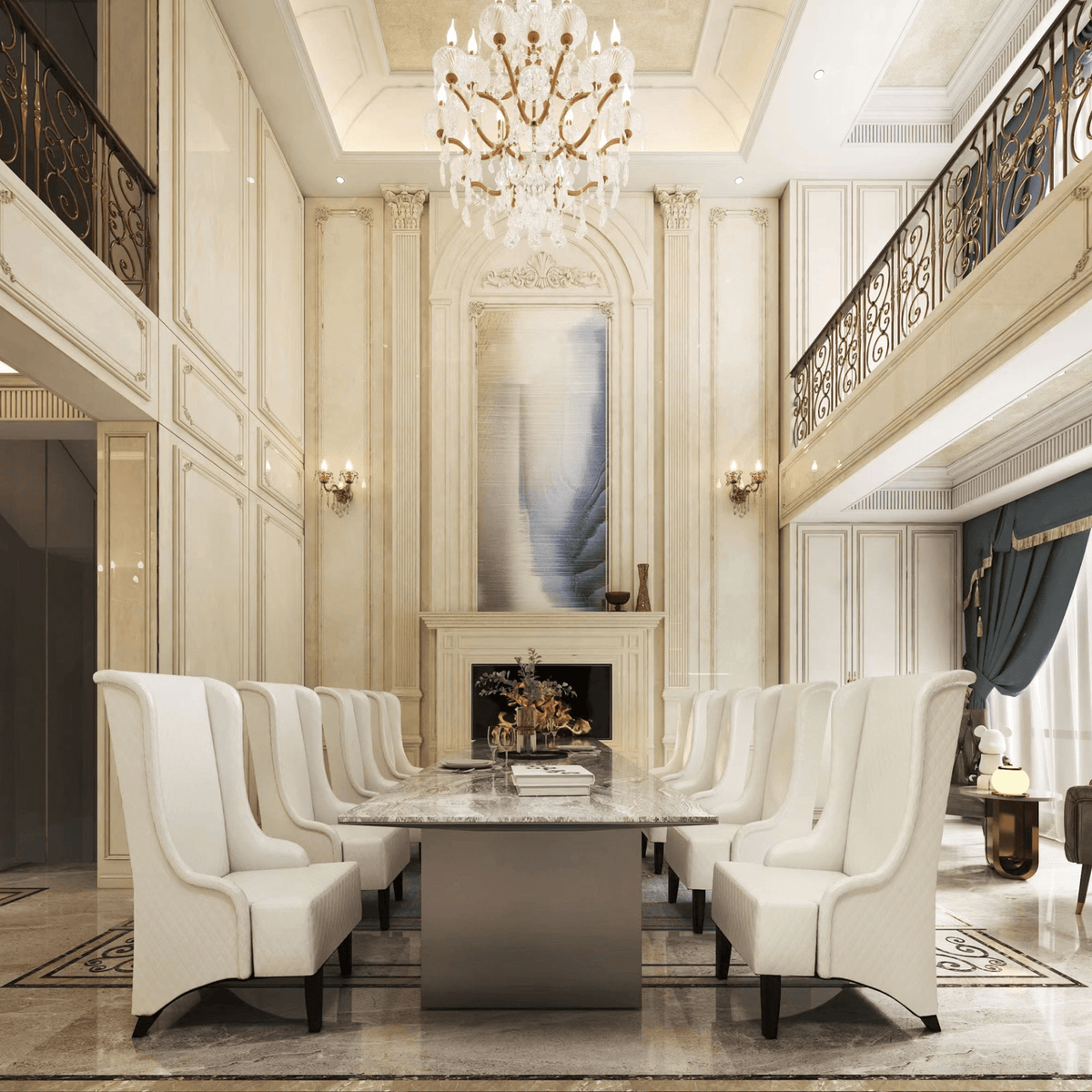 Modern High-Back Wingback Accent Chair with Soft Padding and Wooden Legs - Mervyns