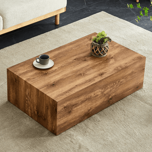 Modern MDF coffee table with wood texture pattern -39.37x23.62x11.81 inches - stylish and durable design - Mervyns