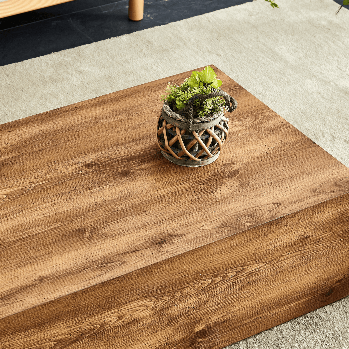 Modern MDF coffee table with wood texture pattern -39.37x23.62x11.81 inches - stylish and durable design - Mervyns