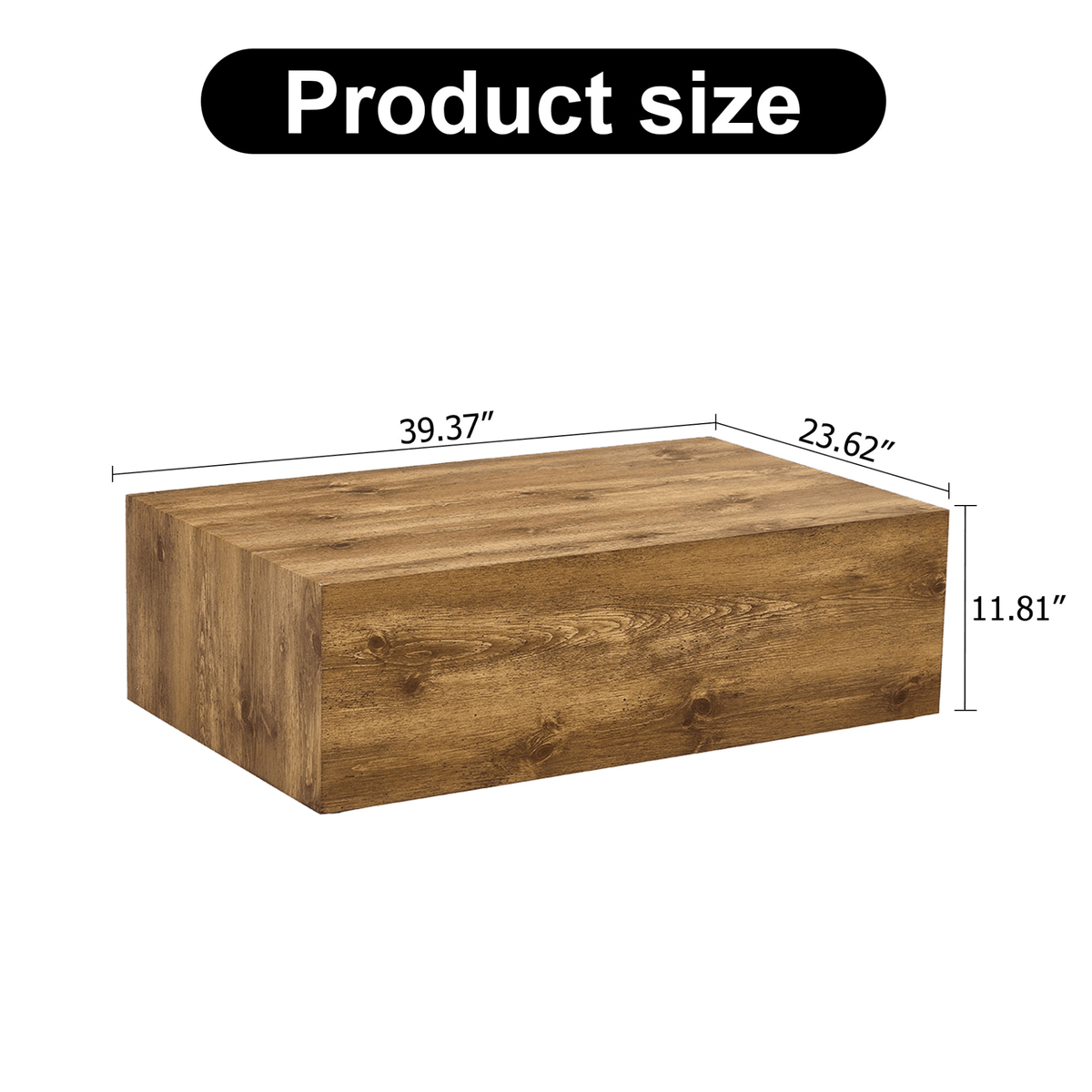 Modern MDF coffee table with wood texture pattern -39.37x23.62x11.81 inches - stylish and durable design - Mervyns