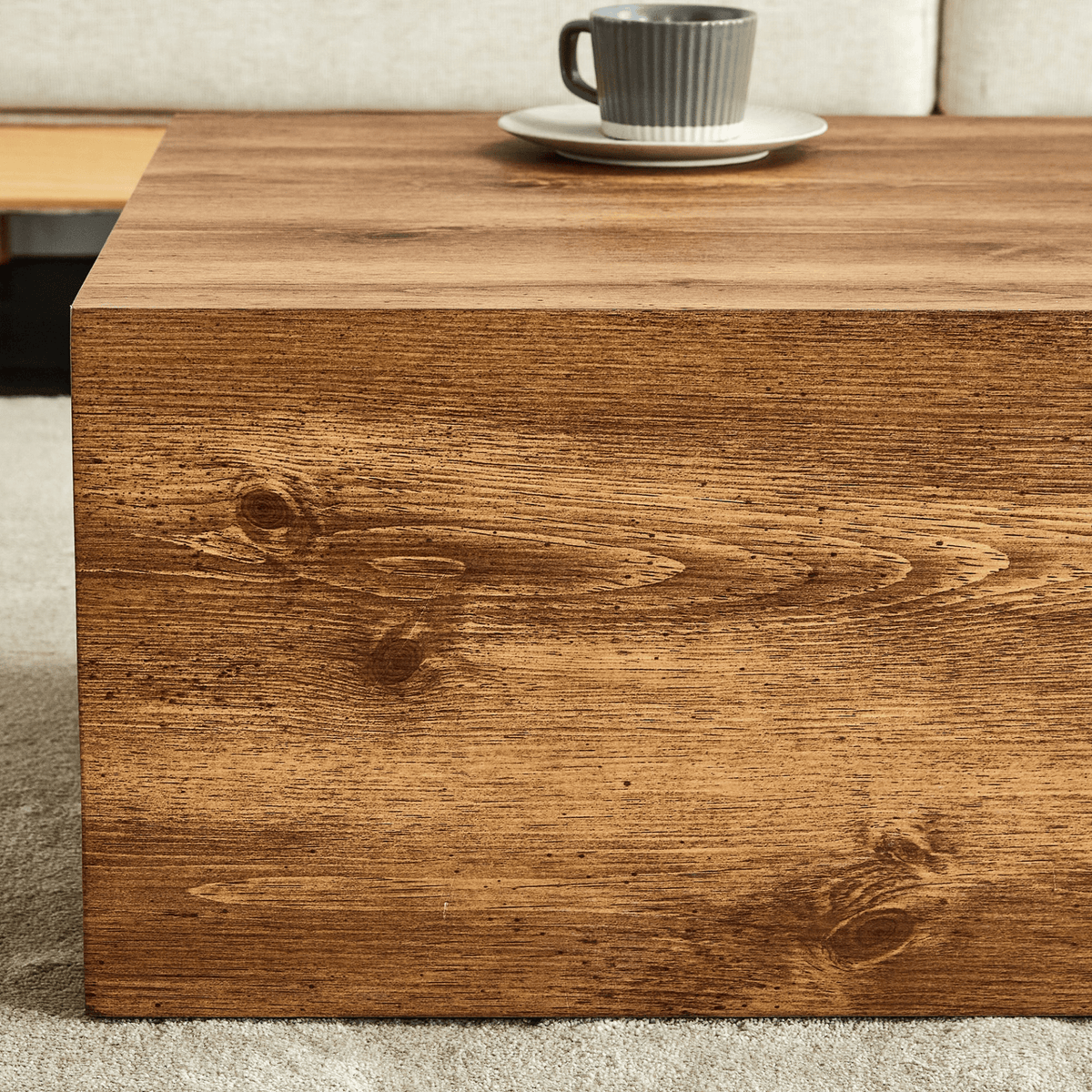 Modern MDF coffee table with wood texture pattern -39.37x23.62x11.81 inches - stylish and durable design - Mervyns