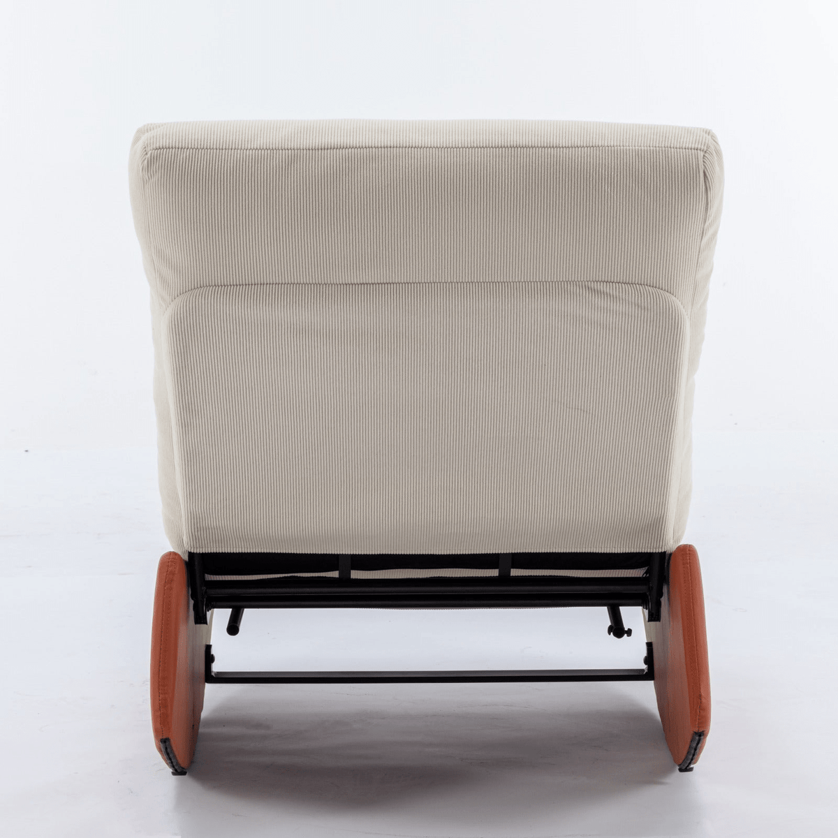 Modern Orange Upholstered Rocking Chair Recliner with Footrest and Adjustable Backrest - Mervyns