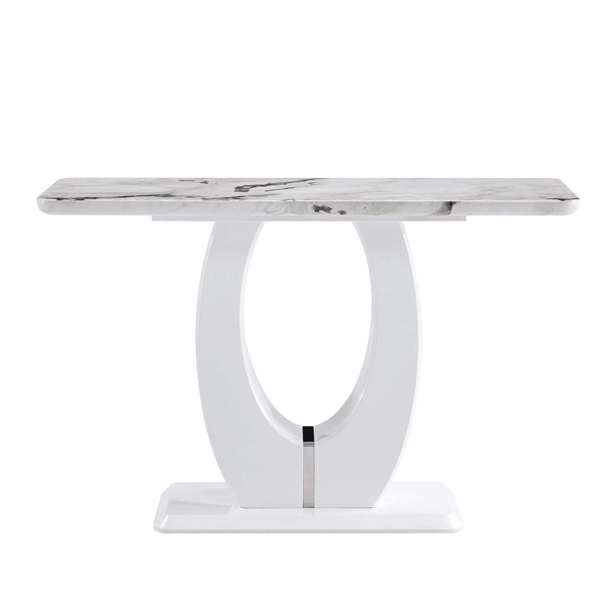 Modern Simple Glossy White Rectangular Counter Bar Table MDF 47.24 x 18.11 x 29.52 Inches - Mervyns