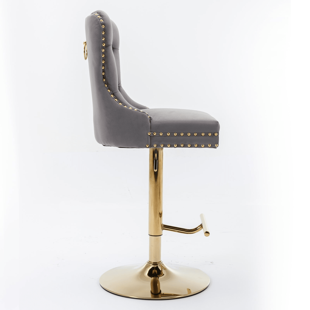 Modern Upholstered Velvet Swivel Bar Stools Tufted with Adjustable Seat Height - Mervyns