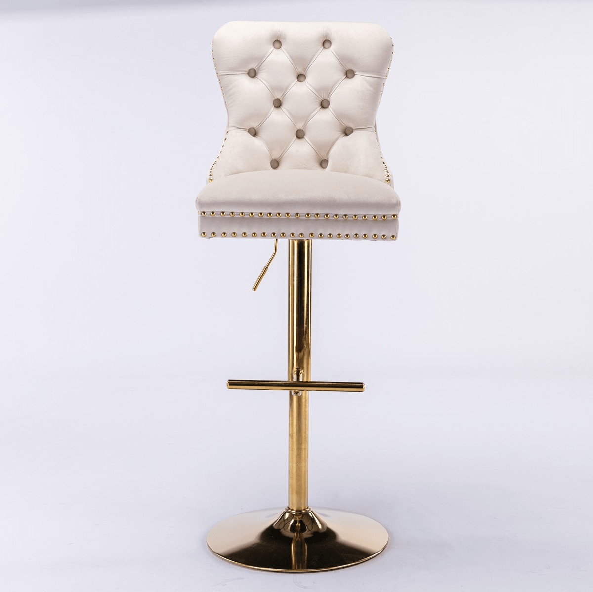 Modern Upholstered Velvet Swivel Bar Stools Tufted with Adjustable Seat Height - Mervyns