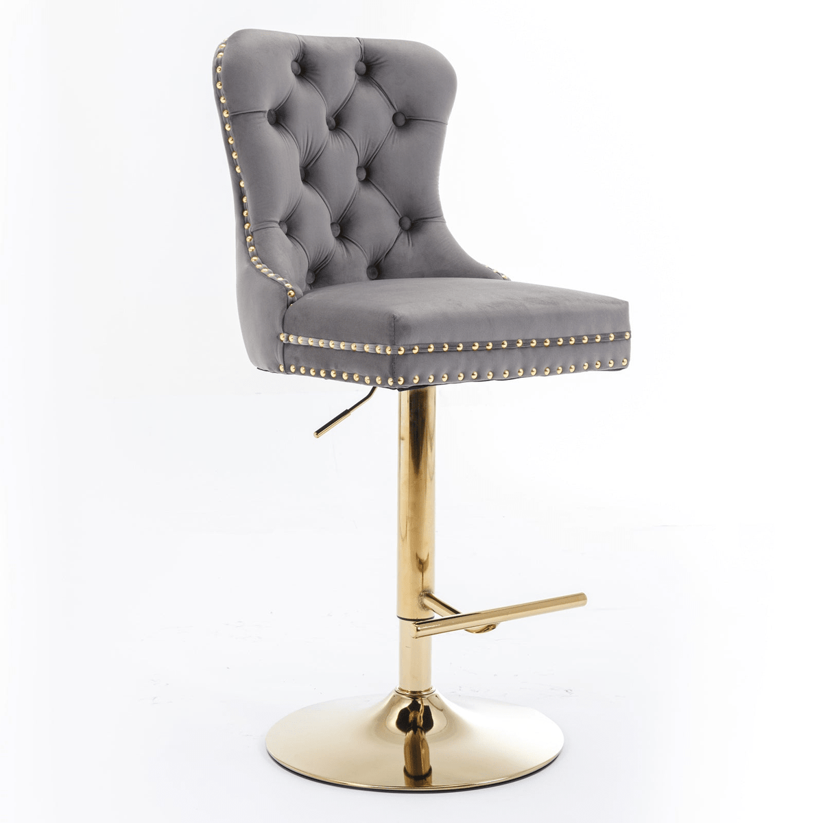 Modern Upholstered Velvet Swivel Bar Stools Tufted with Adjustable Seat Height - Mervyns