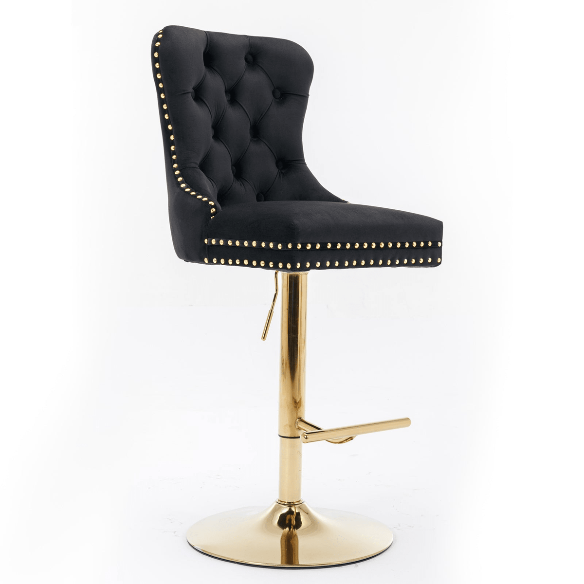 Modern Upholstered Velvet Swivel Bar Stools Tufted with Adjustable Seat Height - Mervyns