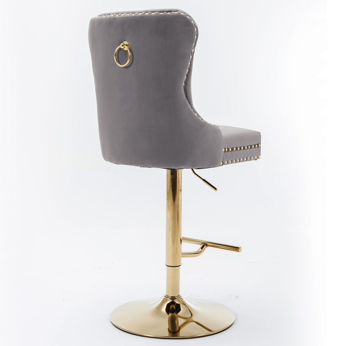 Modern Upholstered Velvet Swivel Bar Stools Tufted with Adjustable Seat Height - Mervyns