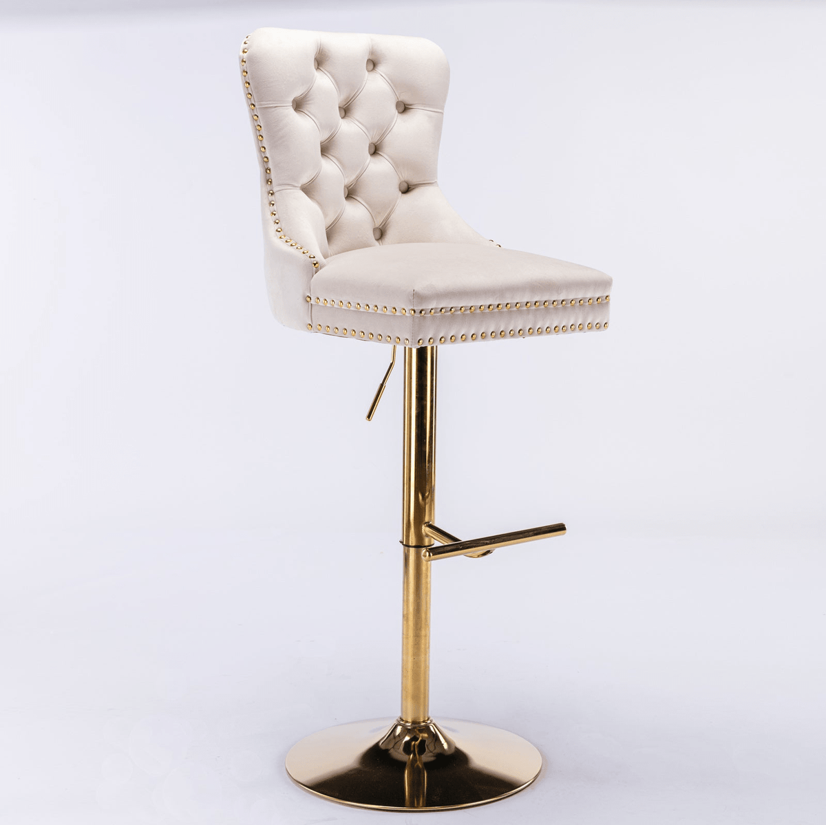 Modern Upholstered Velvet Swivel Bar Stools Tufted with Adjustable Seat Height - Mervyns