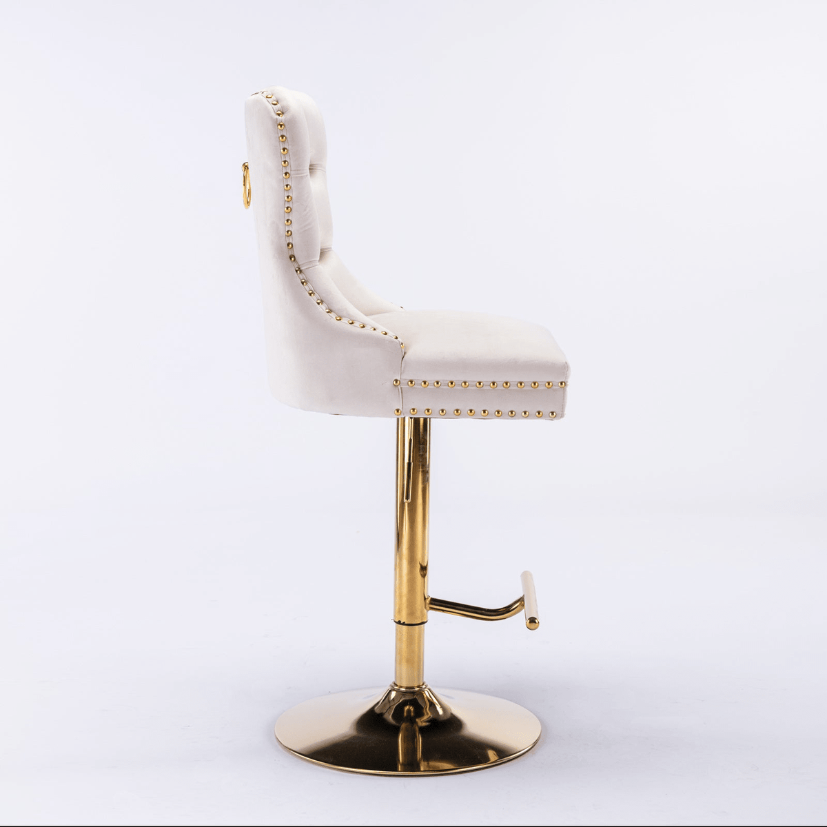 Modern Upholstered Velvet Swivel Bar Stools Tufted with Adjustable Seat Height - Mervyns