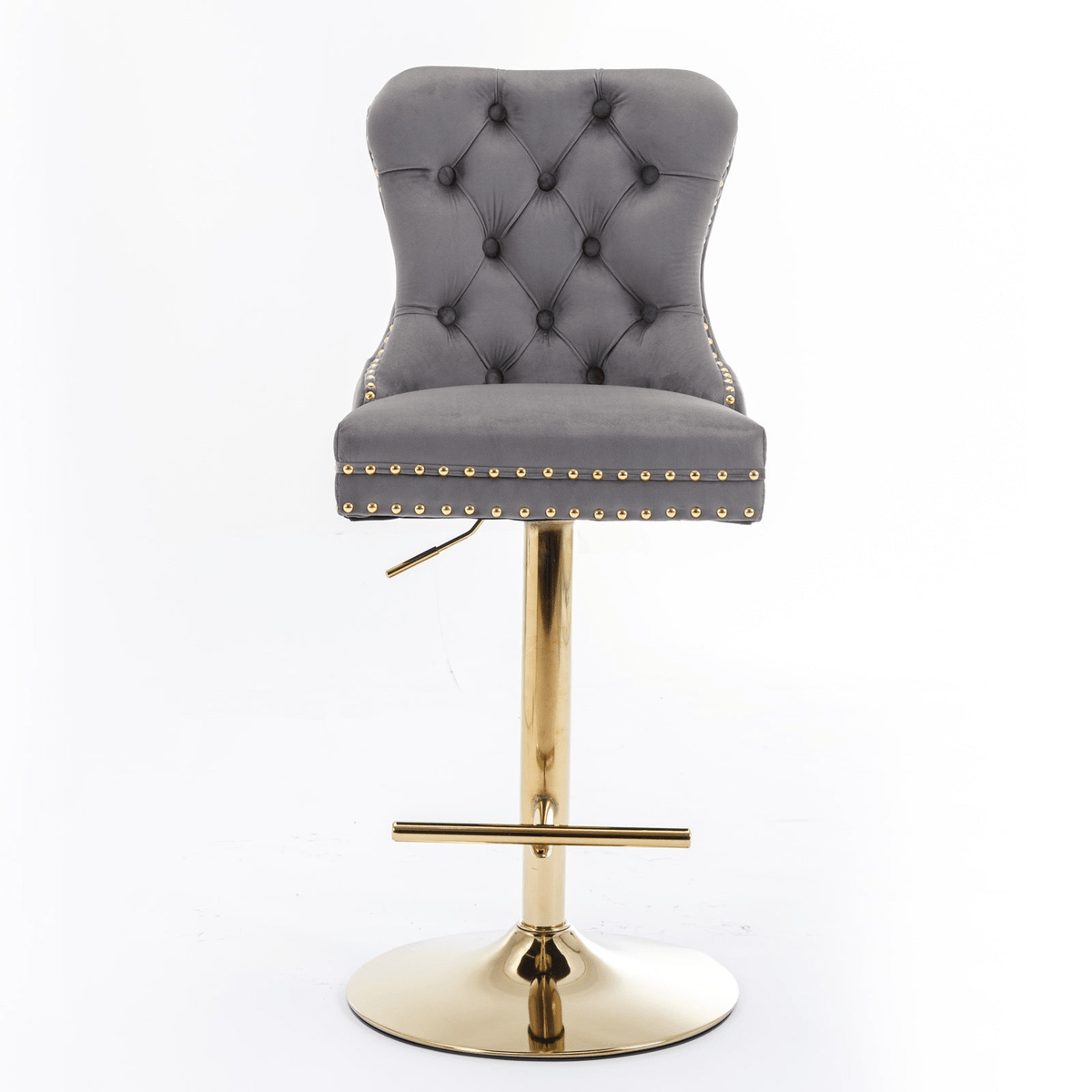 Modern Upholstered Velvet Swivel Bar Stools Tufted with Adjustable Seat Height - Mervyns