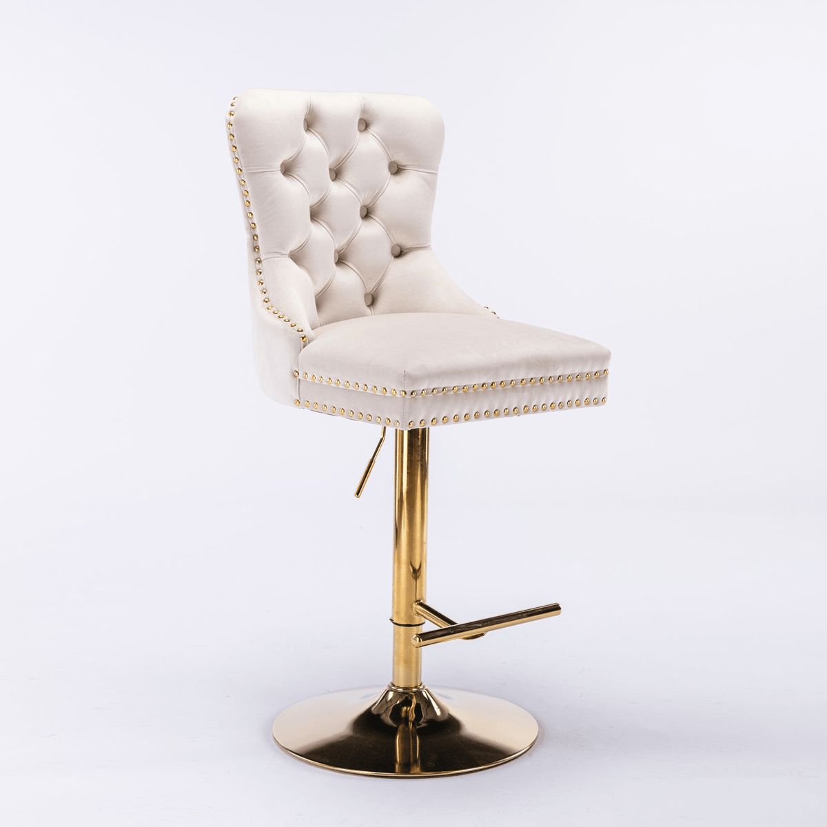 Modern Upholstered Velvet Swivel Bar Stools Tufted with Adjustable Seat Height - Mervyns