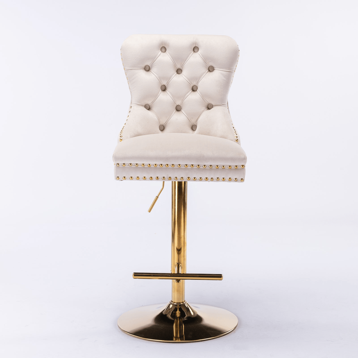 Modern Upholstered Velvet Swivel Bar Stools Tufted with Adjustable Seat Height - Mervyns
