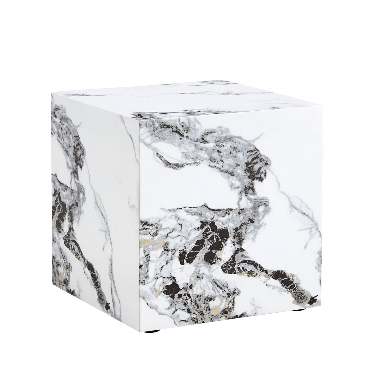 Modern white MDF+sticker material cube stylish texture design coffee table -15.75 inches - Mervyns
