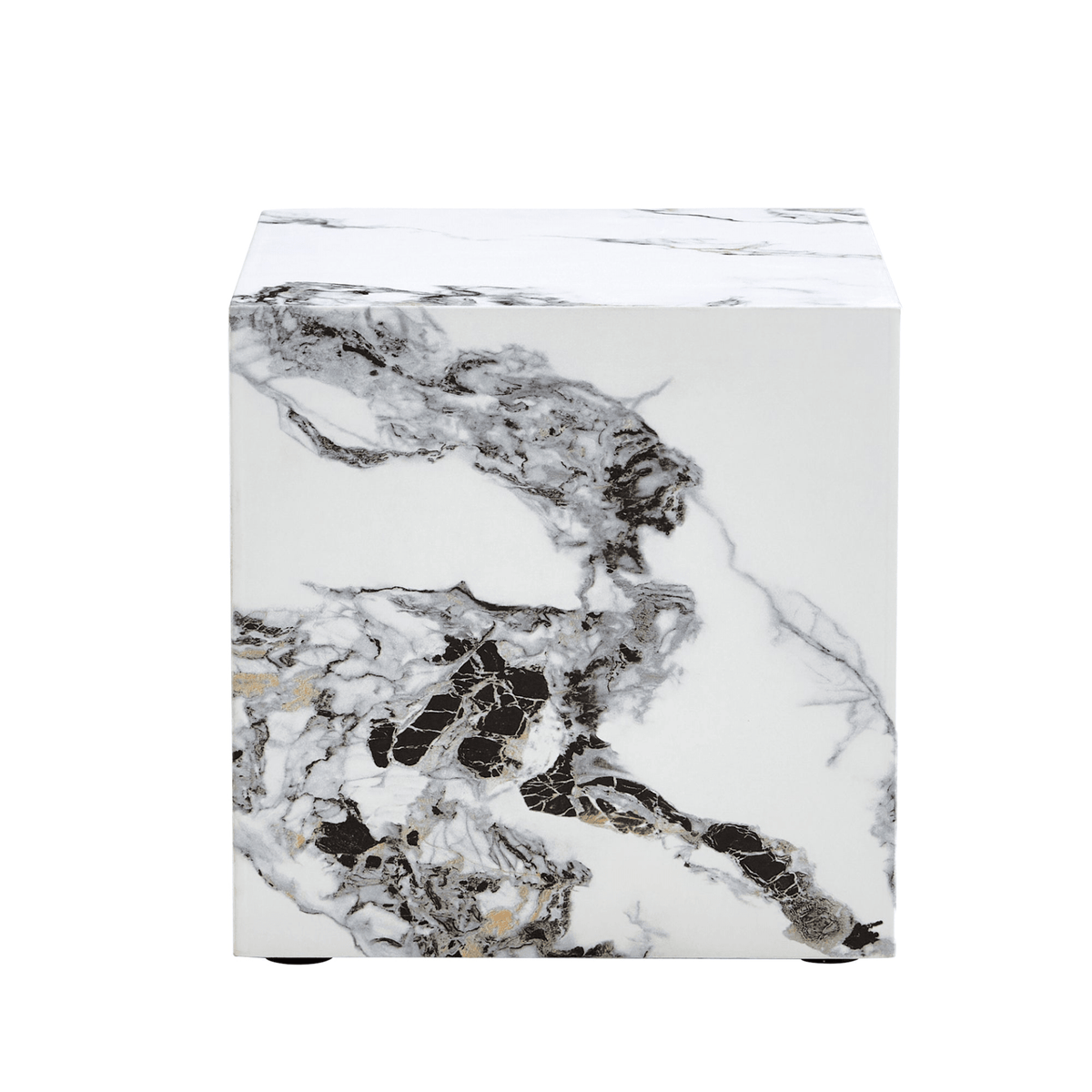Modern white MDF+sticker material cube stylish texture design coffee table -15.75 inches - Mervyns