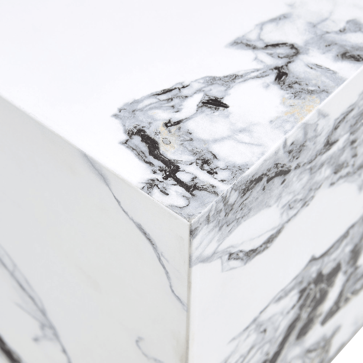 Modern white MDF+sticker material cube stylish texture design coffee table -15.75 inches - Mervyns