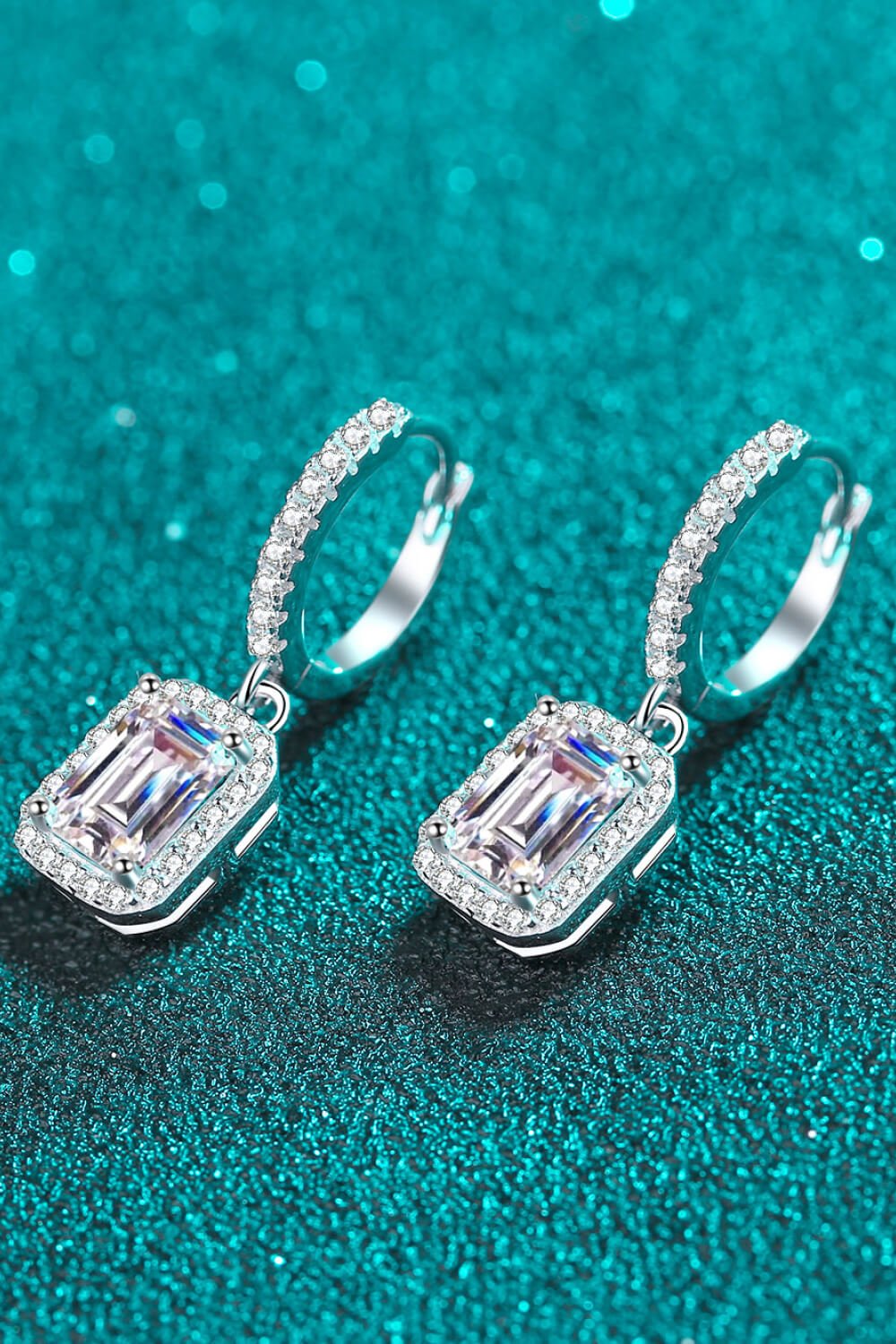 Moissanite 925 Sterling Silver Drop Earrings - Mervyns