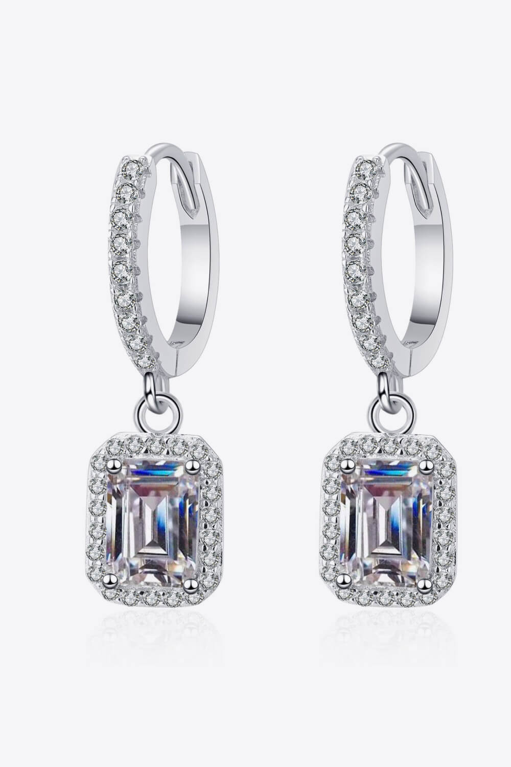 Moissanite 925 Sterling Silver Drop Earrings - Mervyns