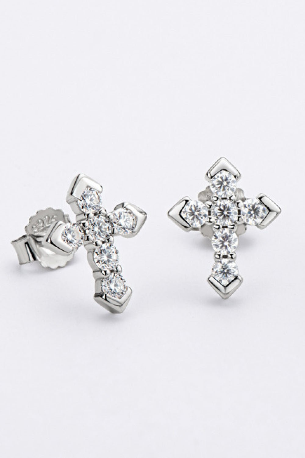 Moissanite Cross Stud Earrings - Mervyns