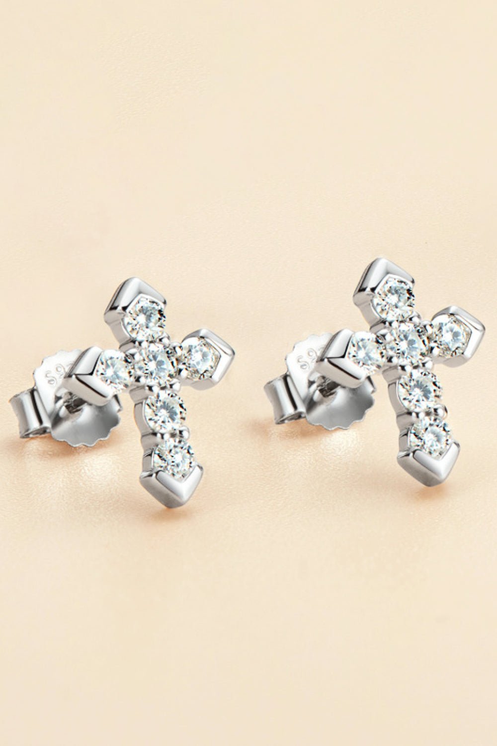 Moissanite Cross Stud Earrings - Mervyns