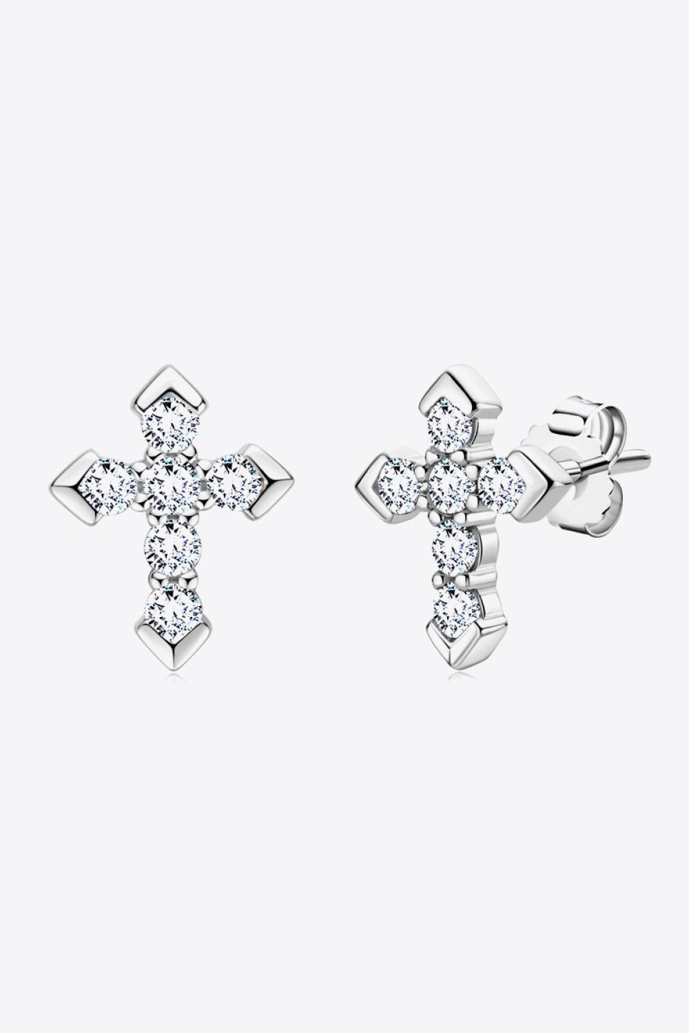 Moissanite Cross Stud Earrings - Mervyns