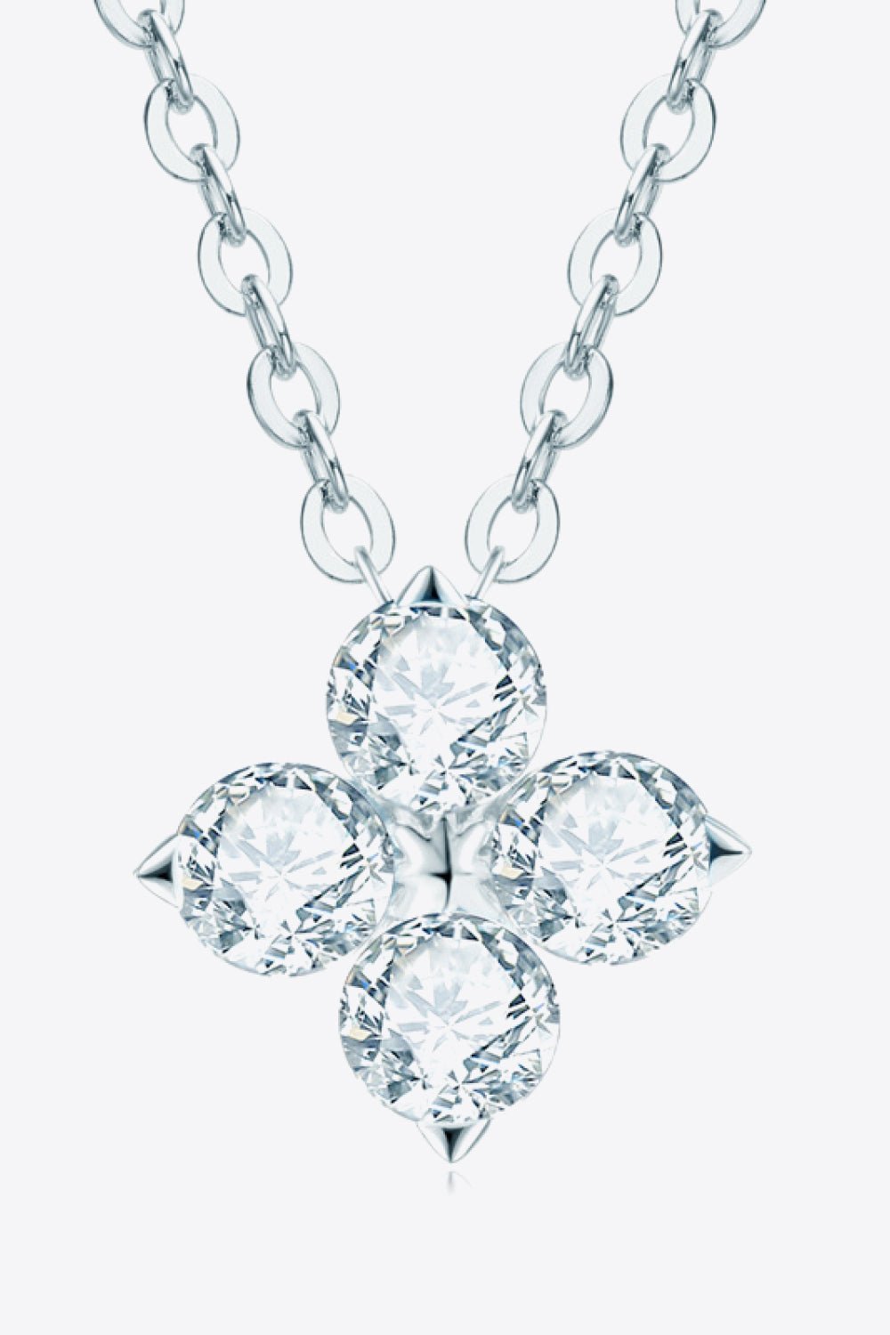 Moissanite Four Leaf Clover Pendant Necklace - Mervyns