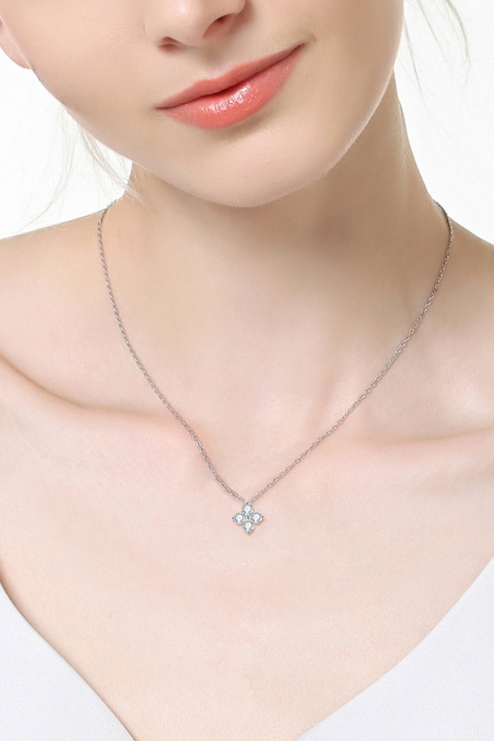 Moissanite Four Leaf Clover Pendant Necklace - Mervyns