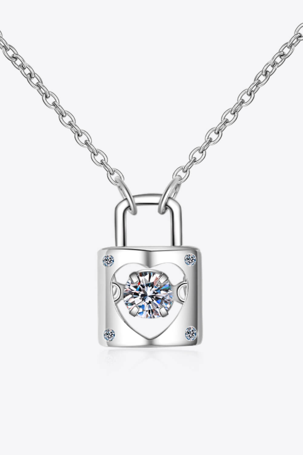 Moissanite Lock Pendant Necklace - Mervyns