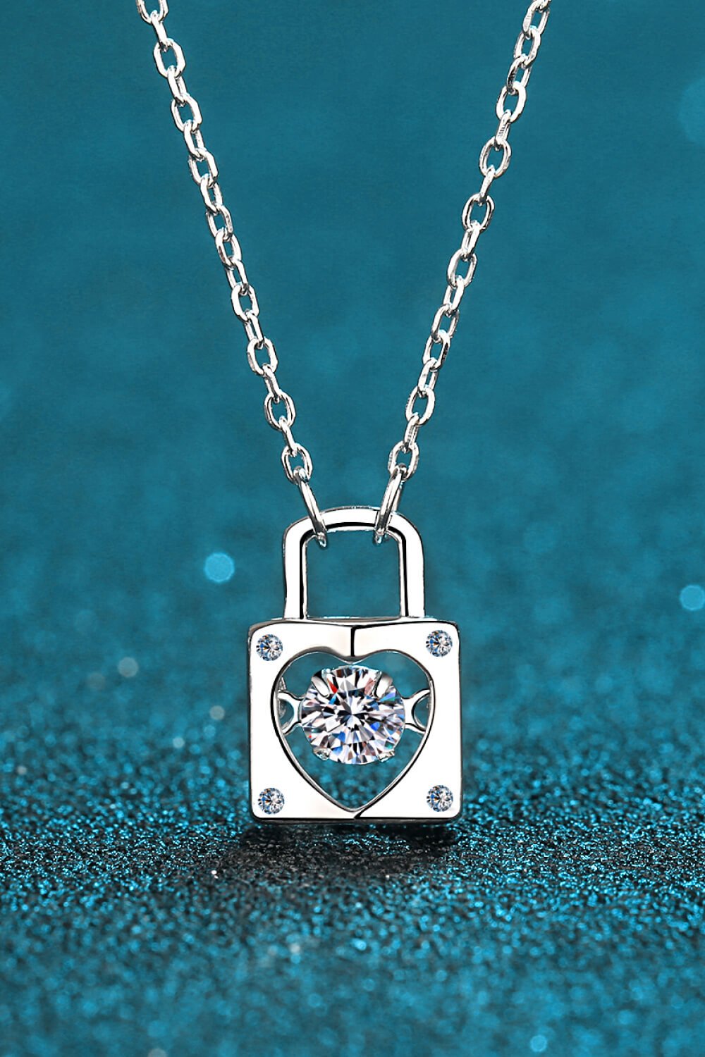 Moissanite Lock Pendant Necklace - Mervyns