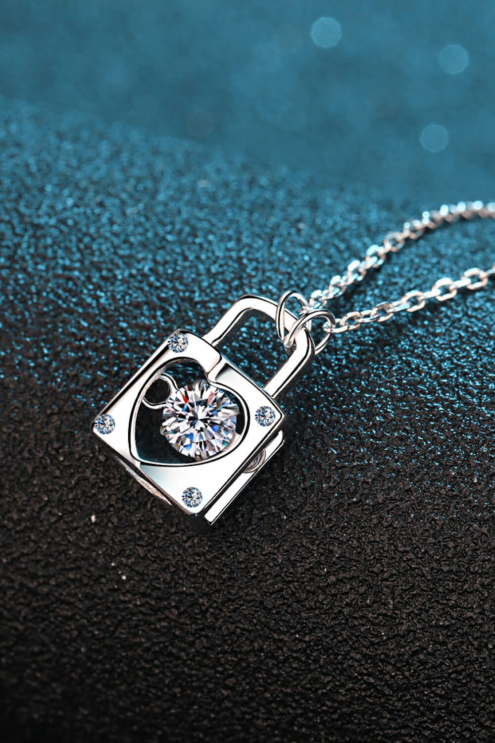 Moissanite Lock Pendant Necklace - Mervyns