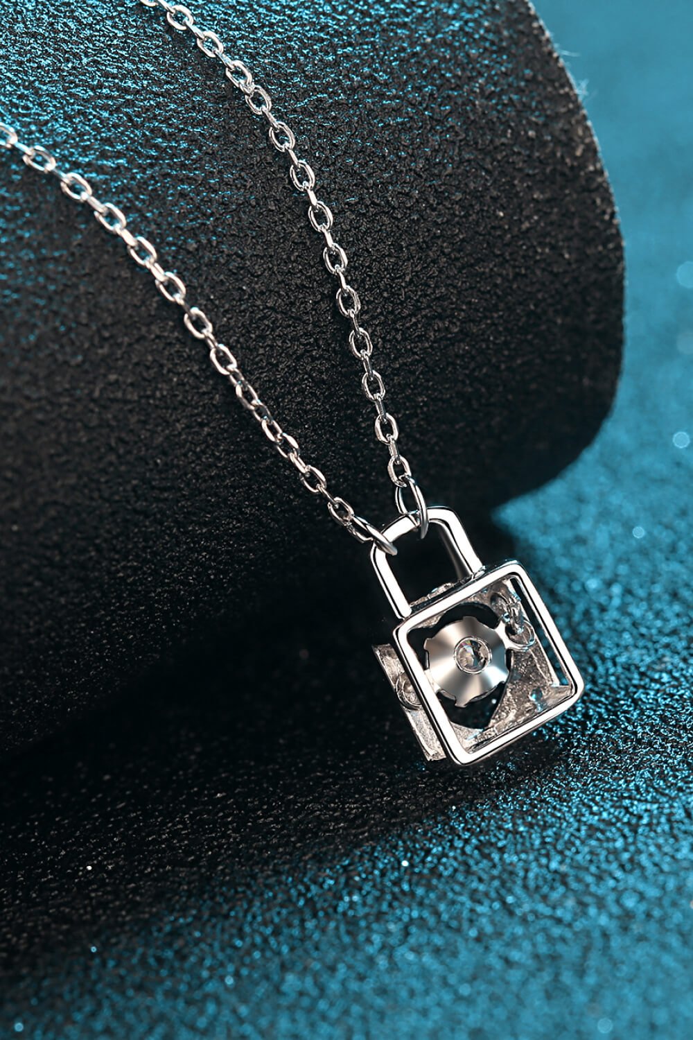 Moissanite Lock Pendant Necklace - Mervyns