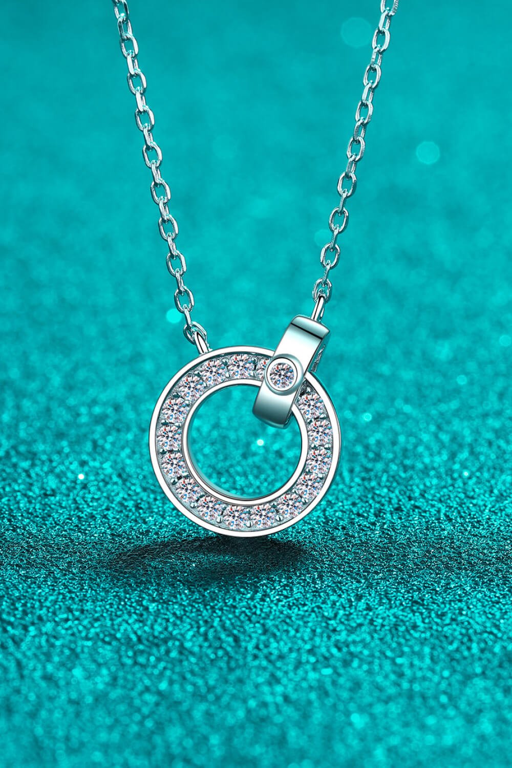 Moissanite Pendant Rhodium - Plated Necklace - Mervyns